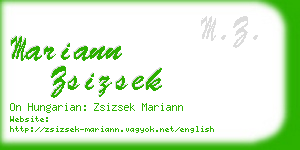 mariann zsizsek business card